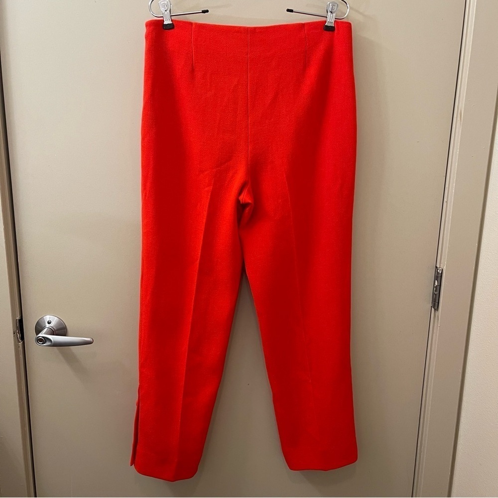 NWT LELA ROSE Button placket pants wool pants In Scarlet red size 8 holidays - Picture 5 of 12